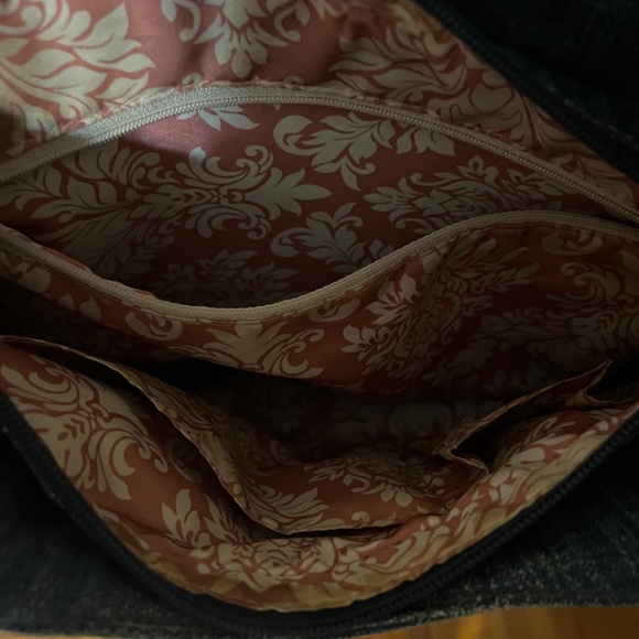 Rare Vintage Y2K Denim Guess Bag with Rhinestones and Leather Boho Details - Picture 4 of 5